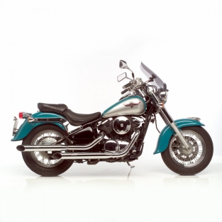 Silvertail K02 Chrome Compleet Uitlaatsysteem met Dubbele Einddemper met E-keur Kawasaki VN 800 Classic 1996 > 2006